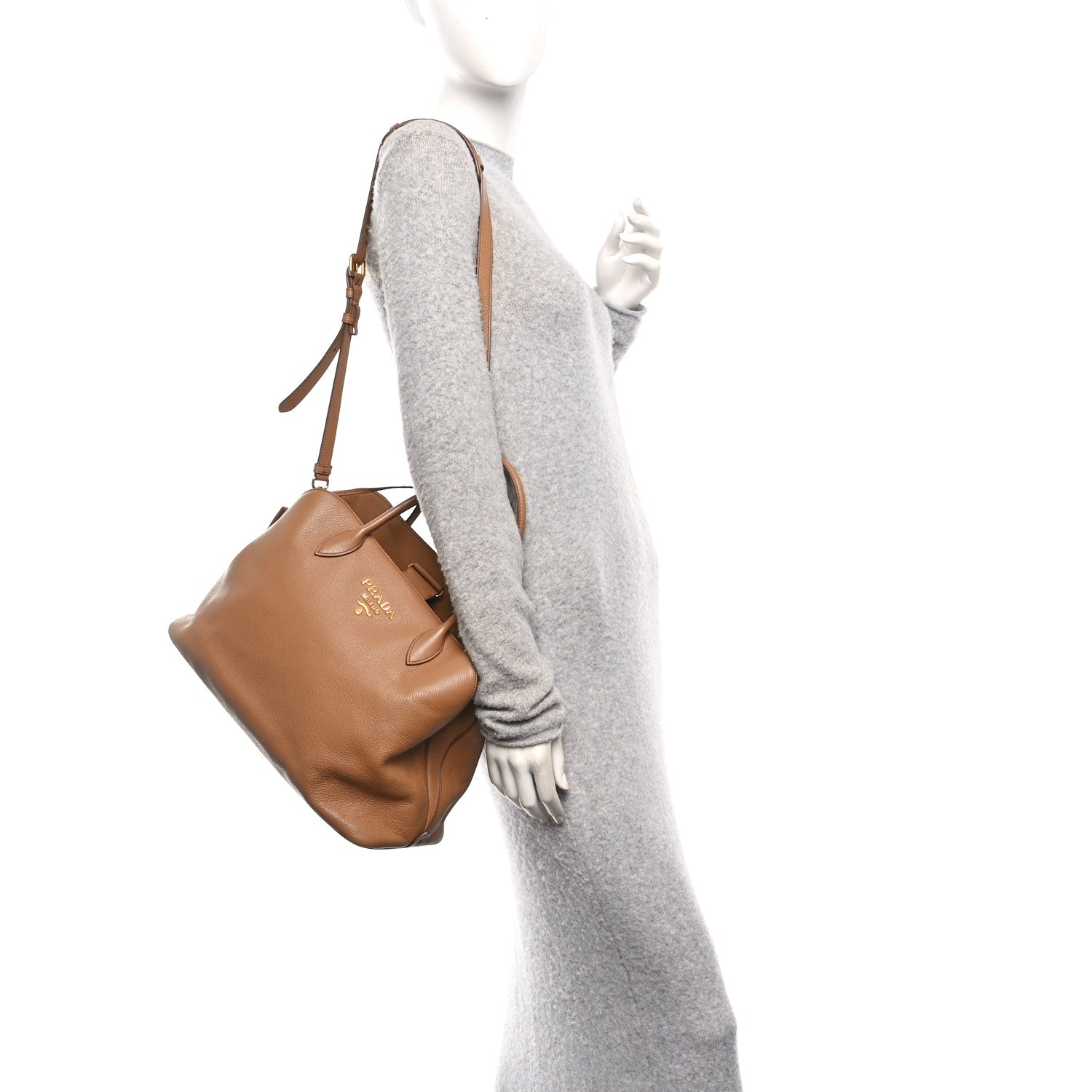 Prada Vitello Daino Tote Caramel 2 of 9