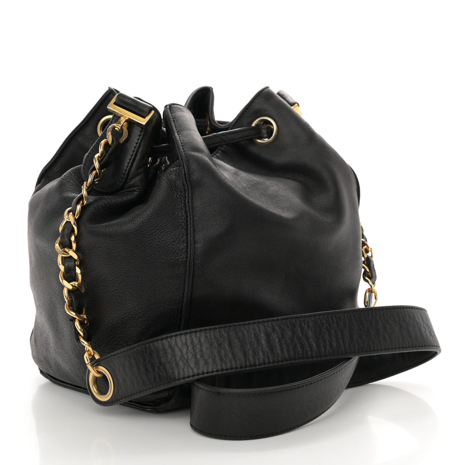 Chanel Lambskin CC Drawstring Bag Black 3 of 11