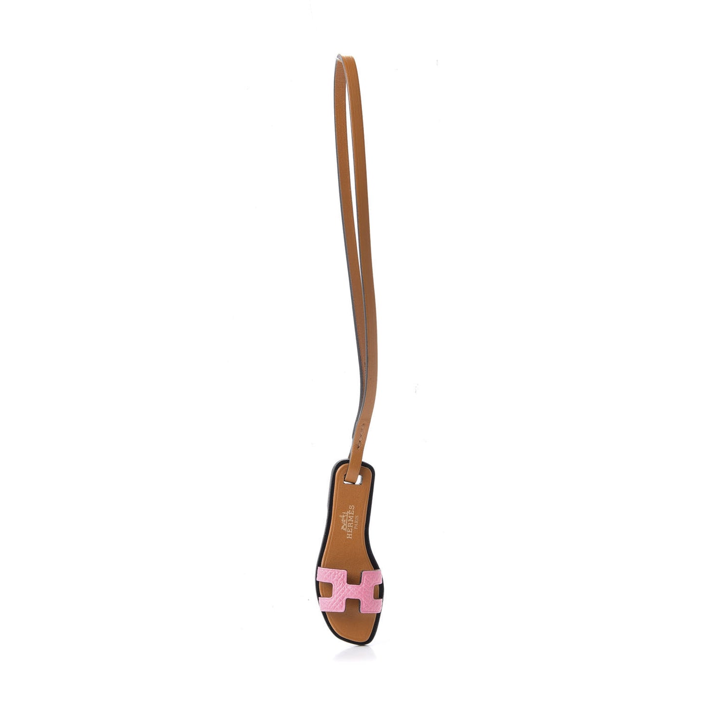 Epsom Butler Calfskin Hunter Oran Nano Bag Charm Rose Confetti Sable