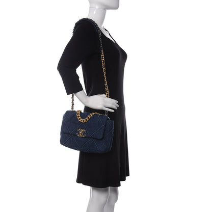 Chanel Denim Quilted Medium Chanel 19 Flap Blue 2 of 10