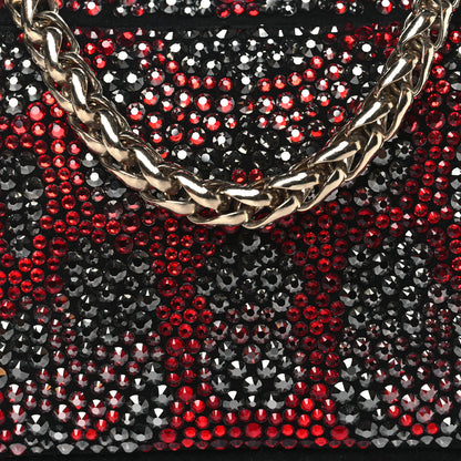 Christian Louboutin Piloutin Strass Leopard Clutch Red Gun Metal 7 of 9