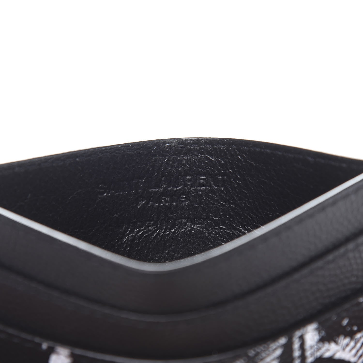 Saint Laurent Grain De Poudre Palm Tree Card Case Black White 6 of 8