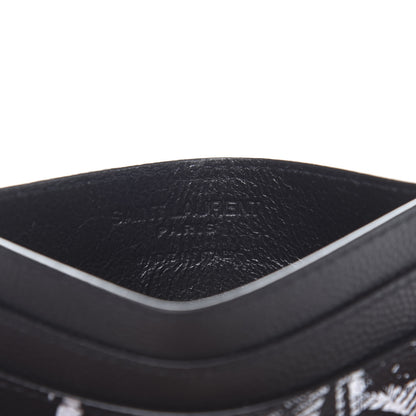 Saint Laurent Grain De Poudre Palm Tree Card Case Black White 6 of 8