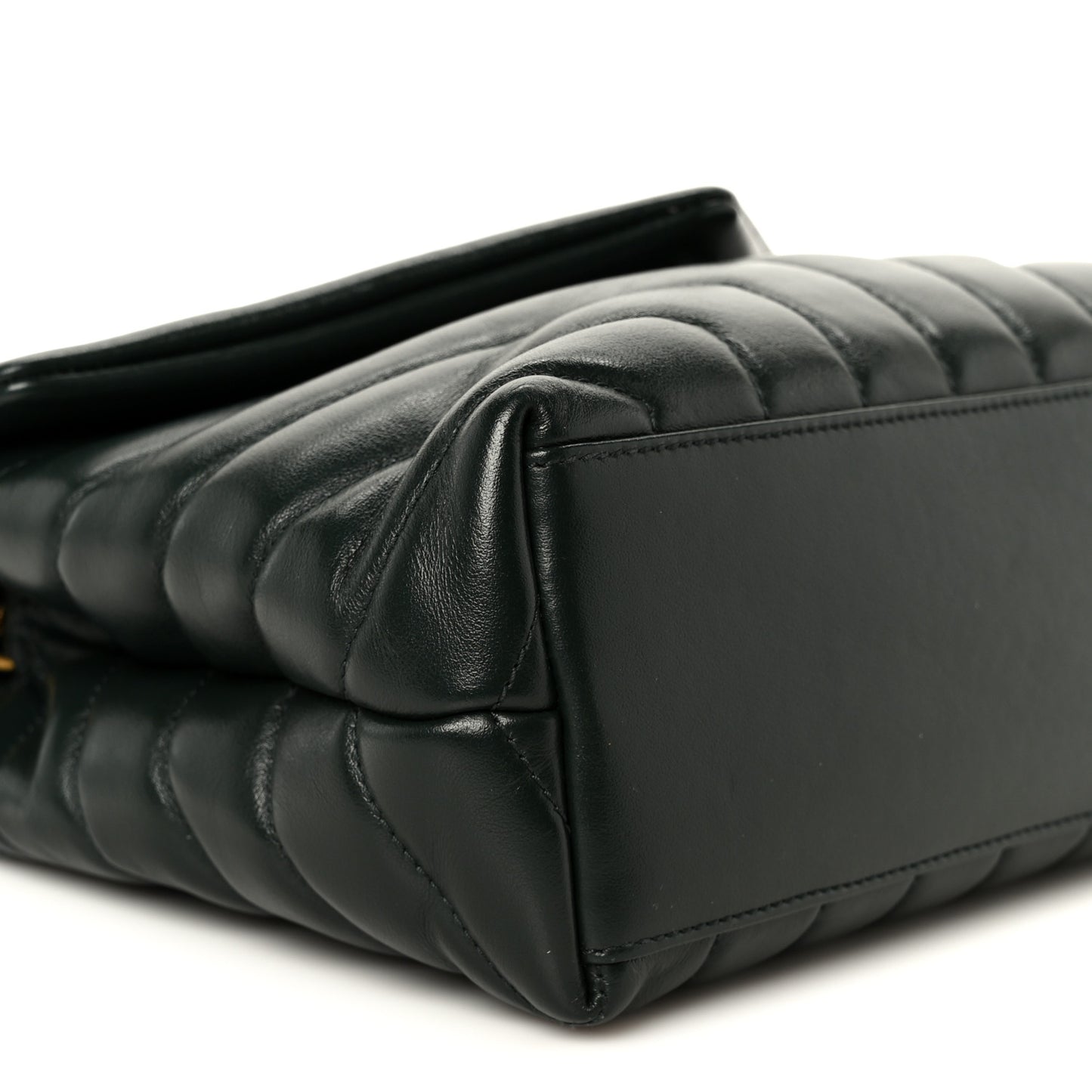 Calfskin Y Quilted Monogram Small Loulou Chain Satchel Olive