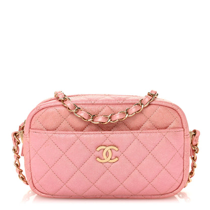 Chanel Iridescent Caviar Quilted Small Timeless Camera Case Pink 1 of 10