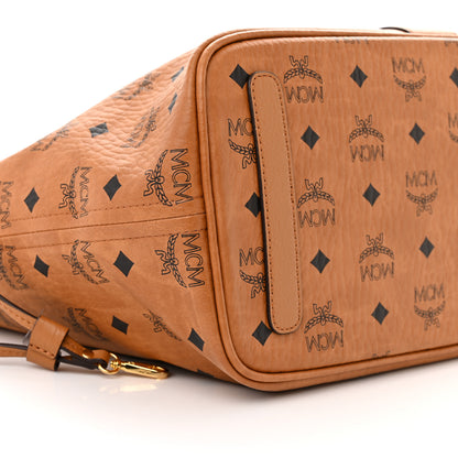 MCM Visetos Medium Liz Reversible Shopper Tote Cognac 14 of 17