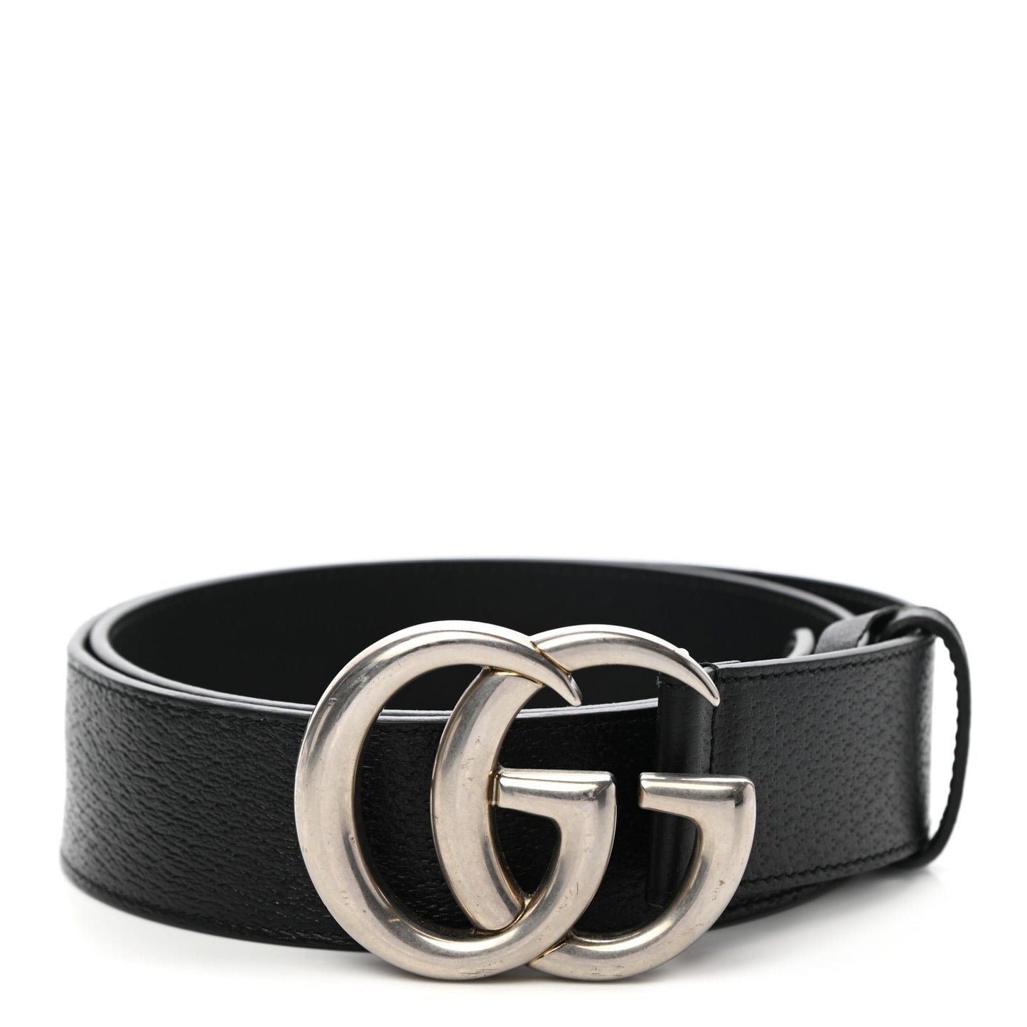 Textured Dollar Calfskin Nickel Double G 40mm Belt 90 36 Black