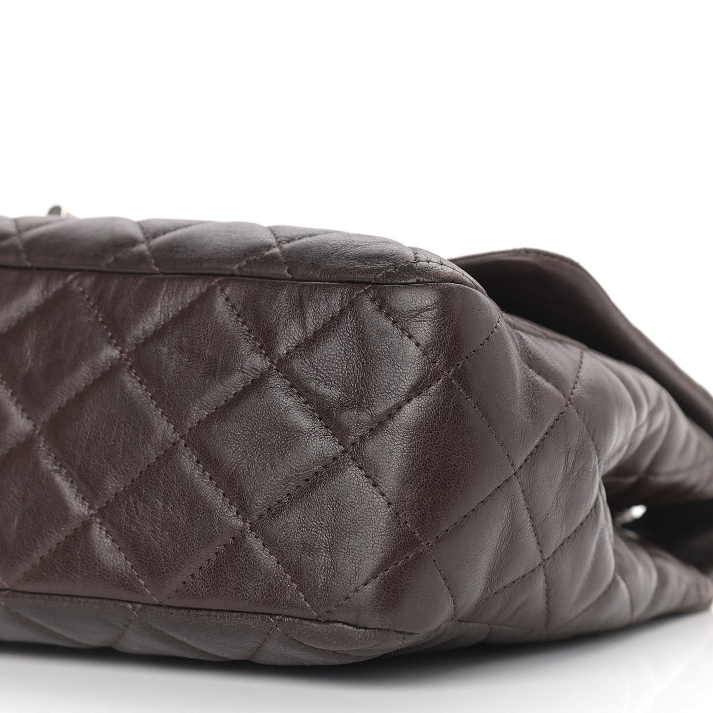 Washed Lambskin Quilted Jumbo Hybrid Reissue Flap Dark Brown