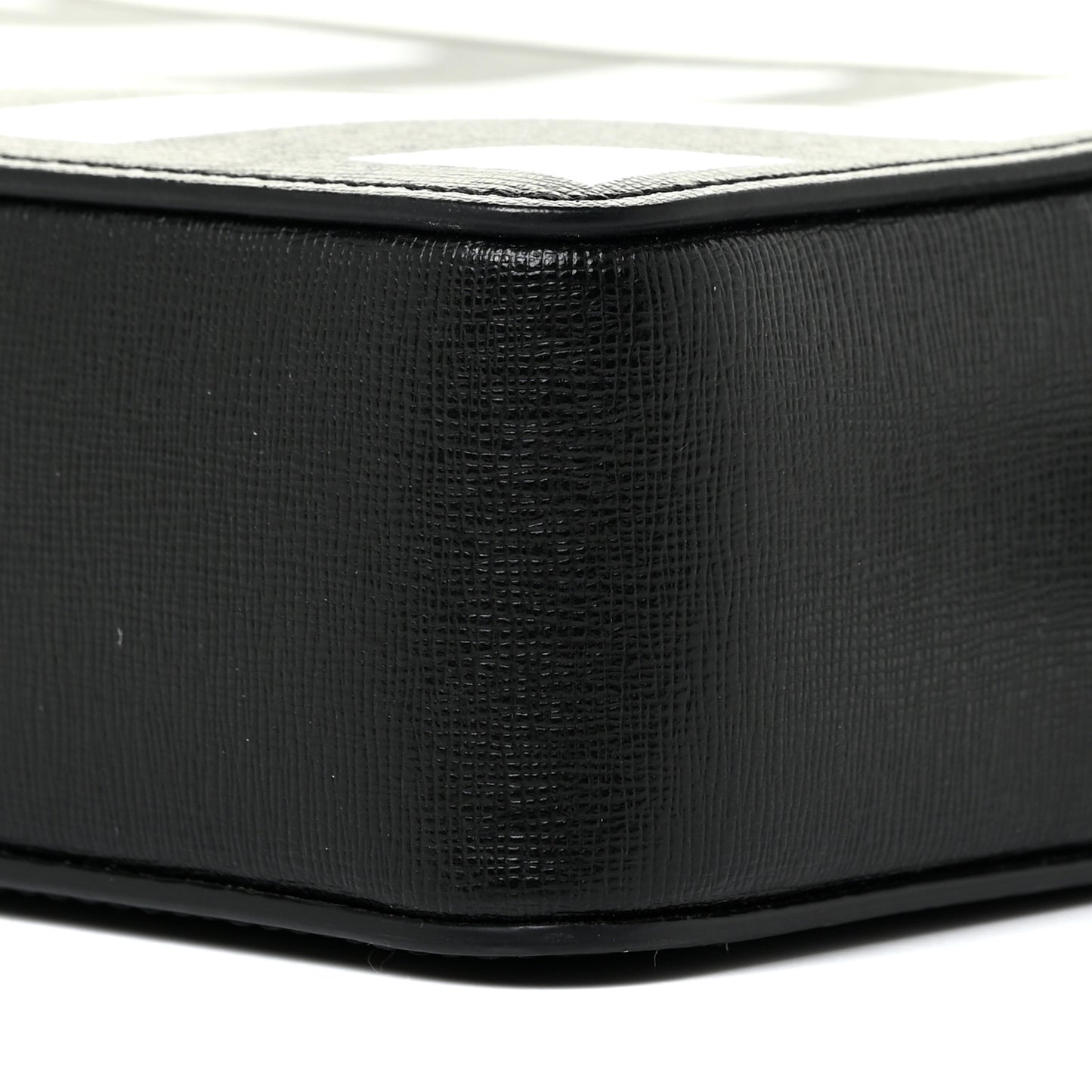 Saffiano Striped Mini Diag Bag Black White