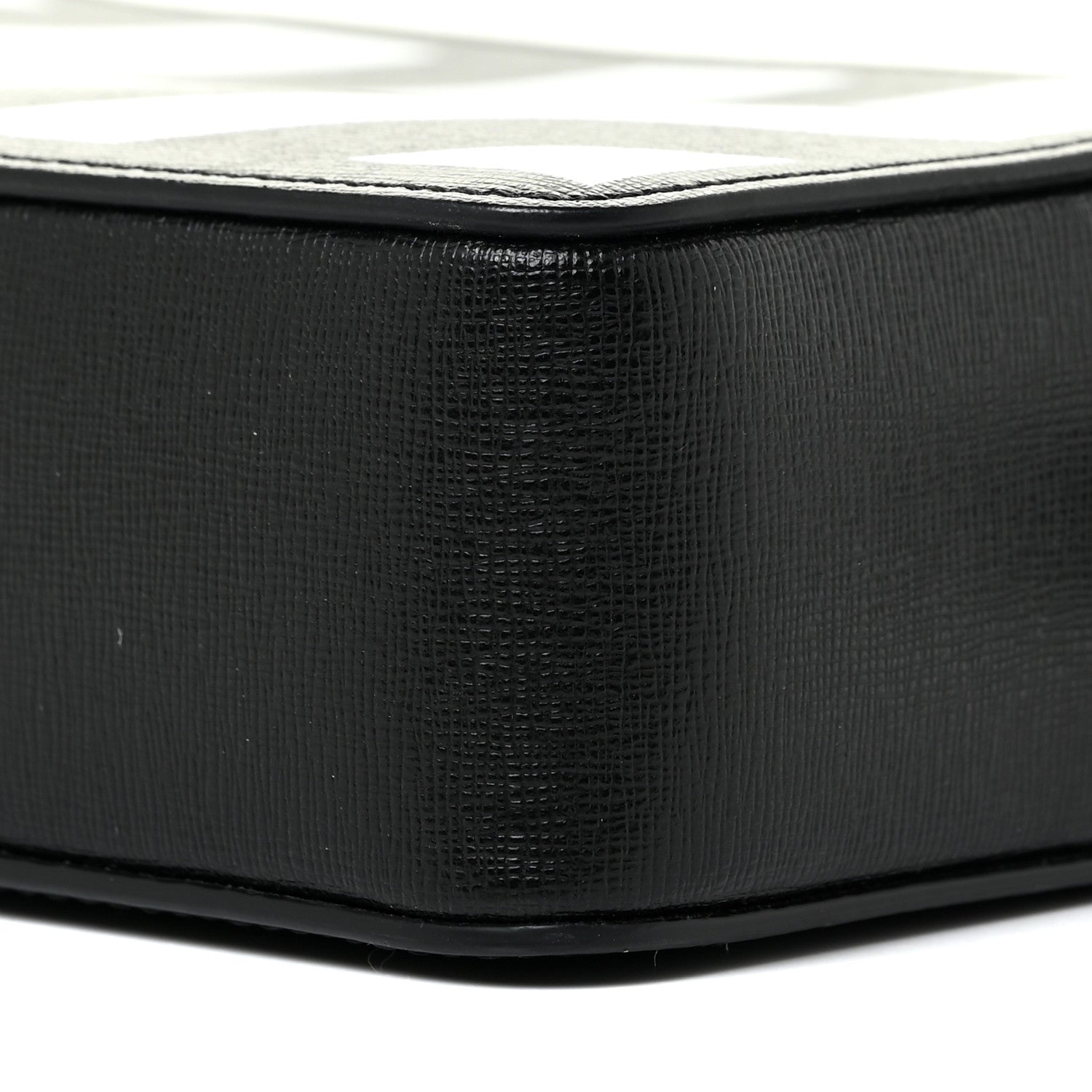 Off-White Saffiano Striped Mini Diag Bag Black White 9 of 11