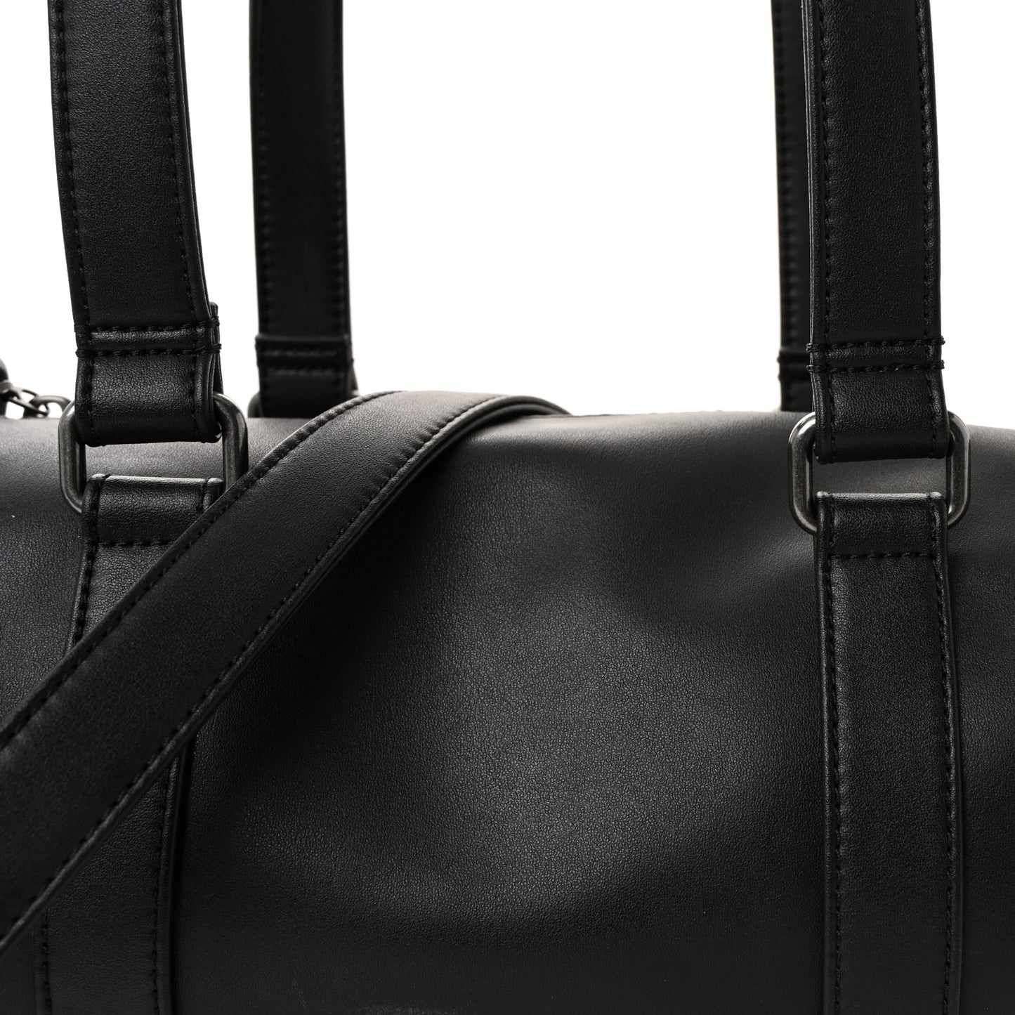 Vegan Leather Medium Duffle Black