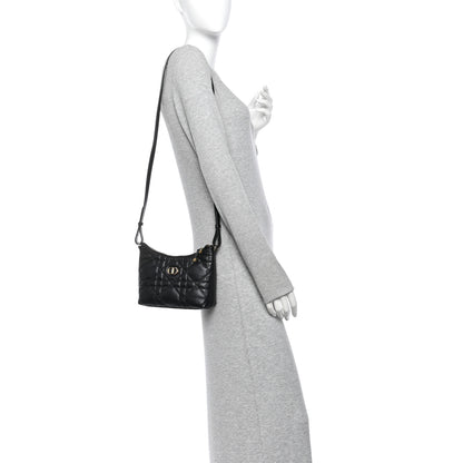 Christian Dior Calfskin Macrocannage Miss Caro Diorling Mini Bag with Chain Black 2 of 12