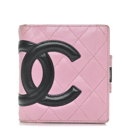 Chanel Calfskin Quilted Cambon Bi-Fold Wallet Pink Black 1 of 11