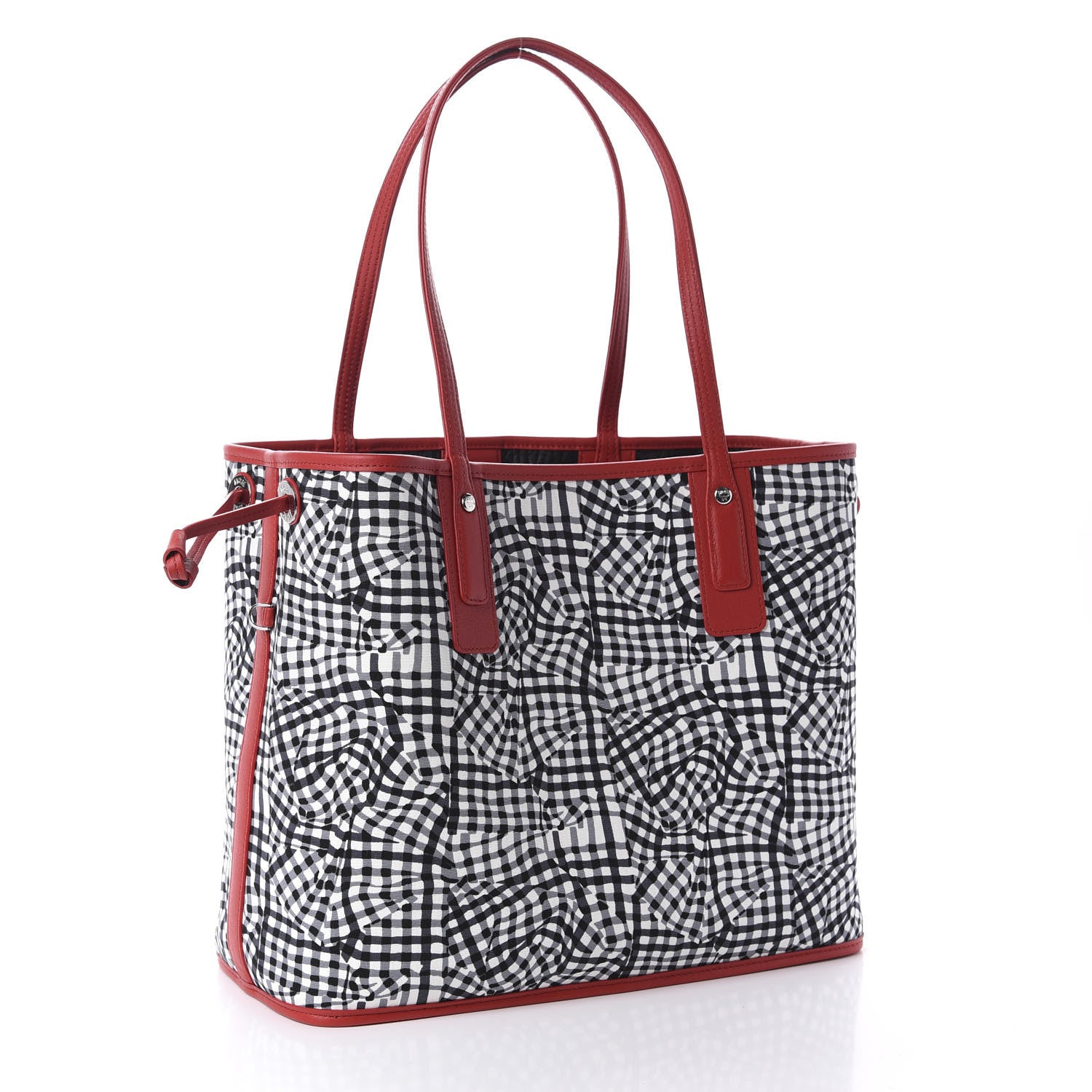 MCM Visetos Medium Liz Reversible Shopper Tote Black Red 10 of 15