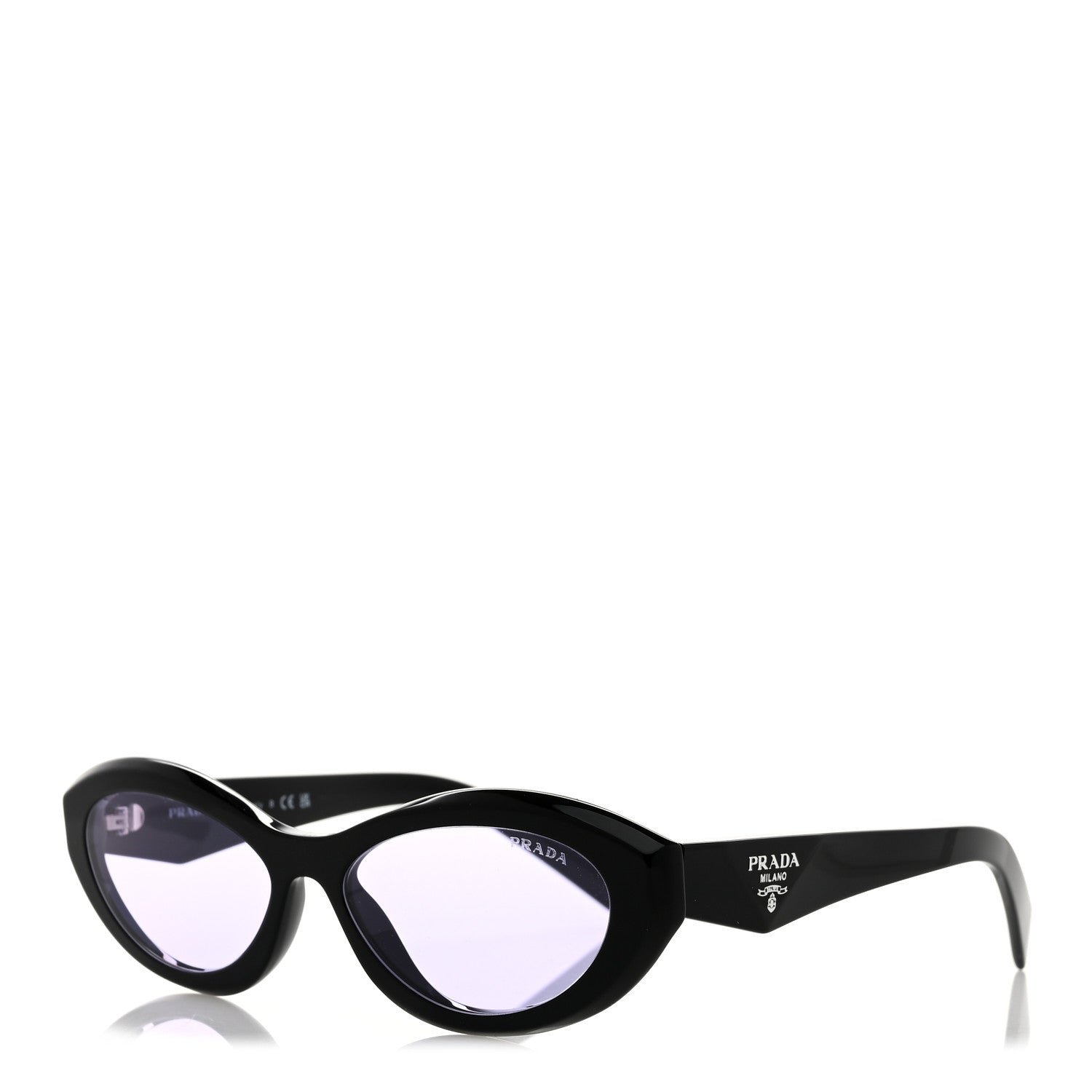 Prada Acetate Oval Sunglasses SPR 26Z Black Purple 1 of 8