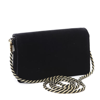 Gucci Velvet Crystal Square G Shoulder Bag Black 3 of 11