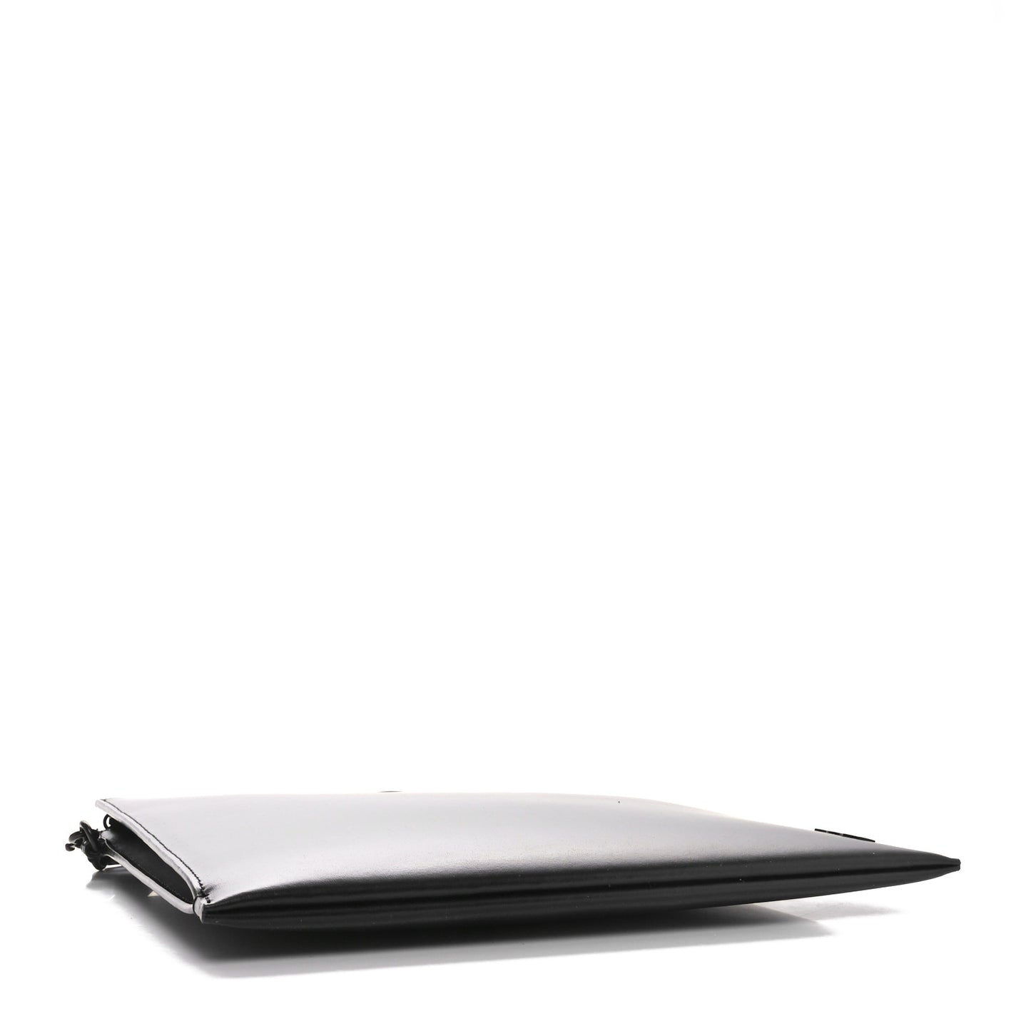 Shiny Calfskin Monogram Zipped Tablet Holder Black