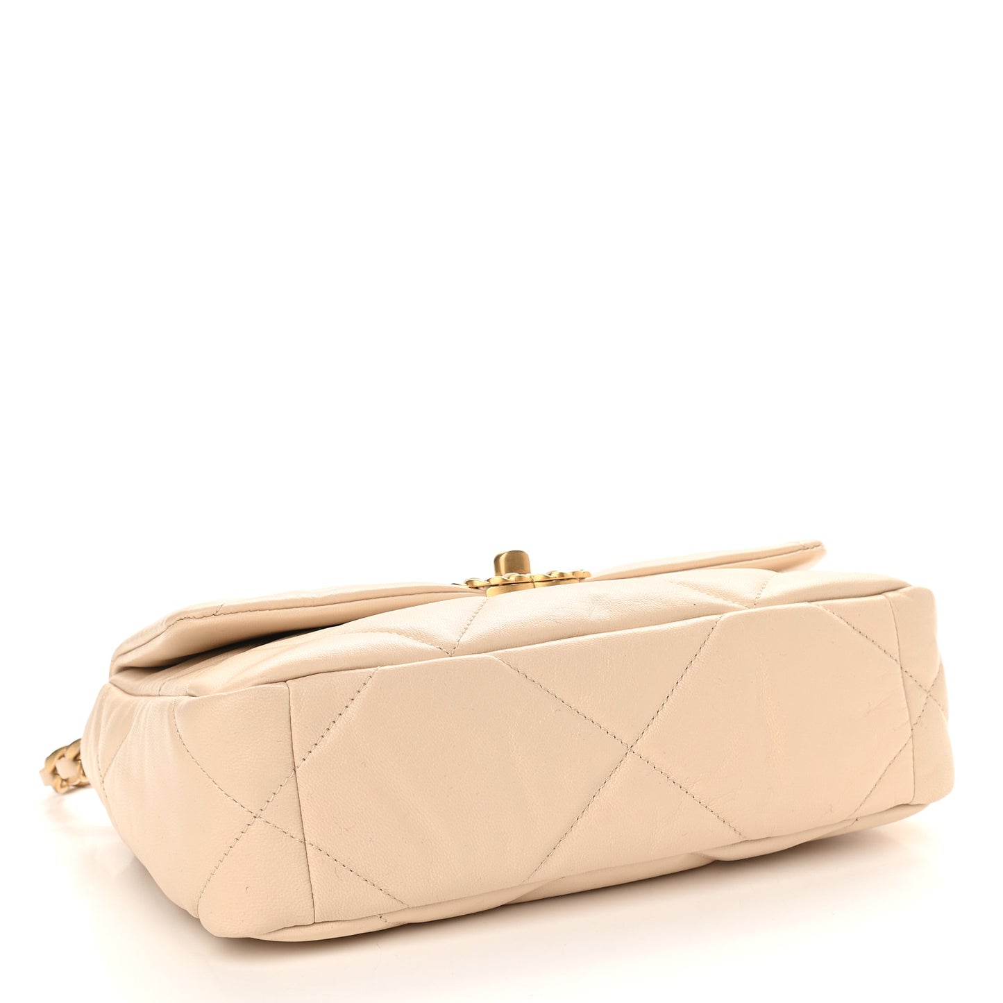 Lambskin Quilted Medium Chanel 19 Flap Light Beige