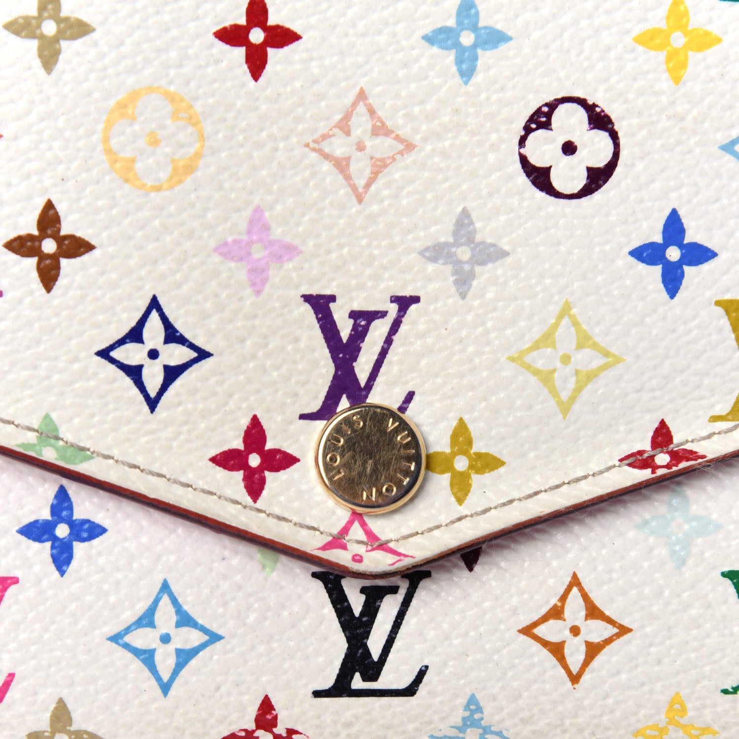 Louis Vuitton Monogram Multicolor Sarah Wallet NM White Litchi 9 of 13