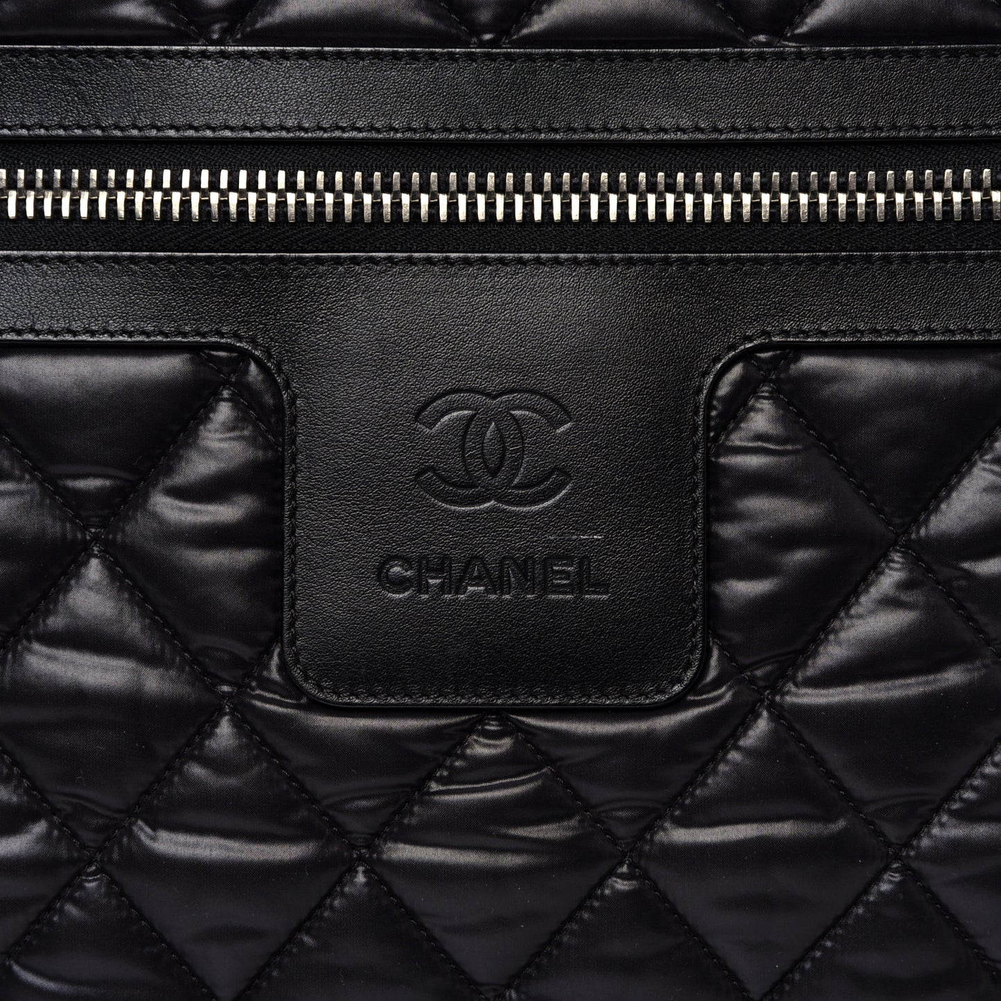 Nylon Quilted Large Coco Cocoon Tote Black