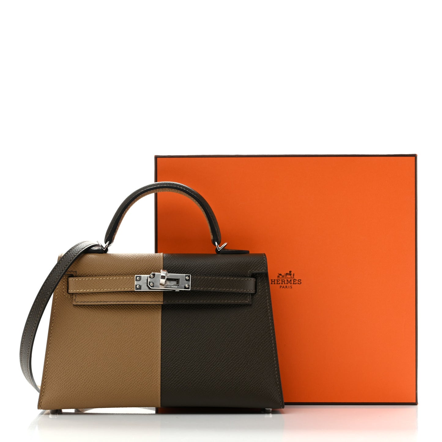 Epsom Casaque Mini Kelly Sellier 20 Vert Loden Dune Dark Bronze