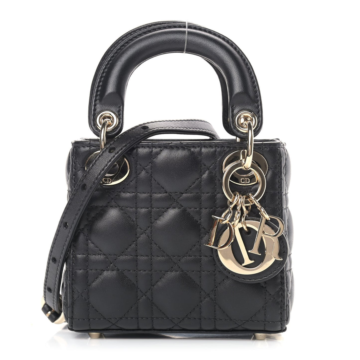 Lambskin Cannage Micro Lady Dior Black