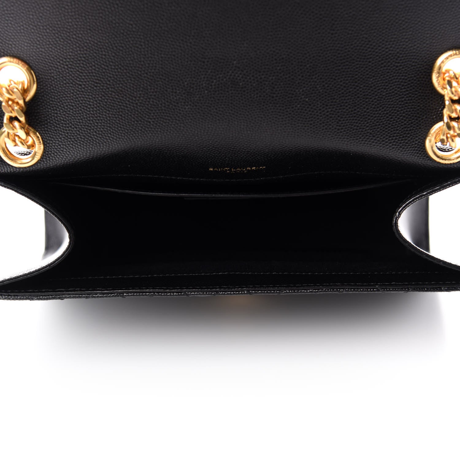Saint Laurent Grain De Poudre Textured Mixed Matelasse Triquilt Medium Monogram Satchel Black 5 of 11
