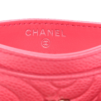 Chanel Caviar Camellia Embossed Card Holder Pink 6 of 9