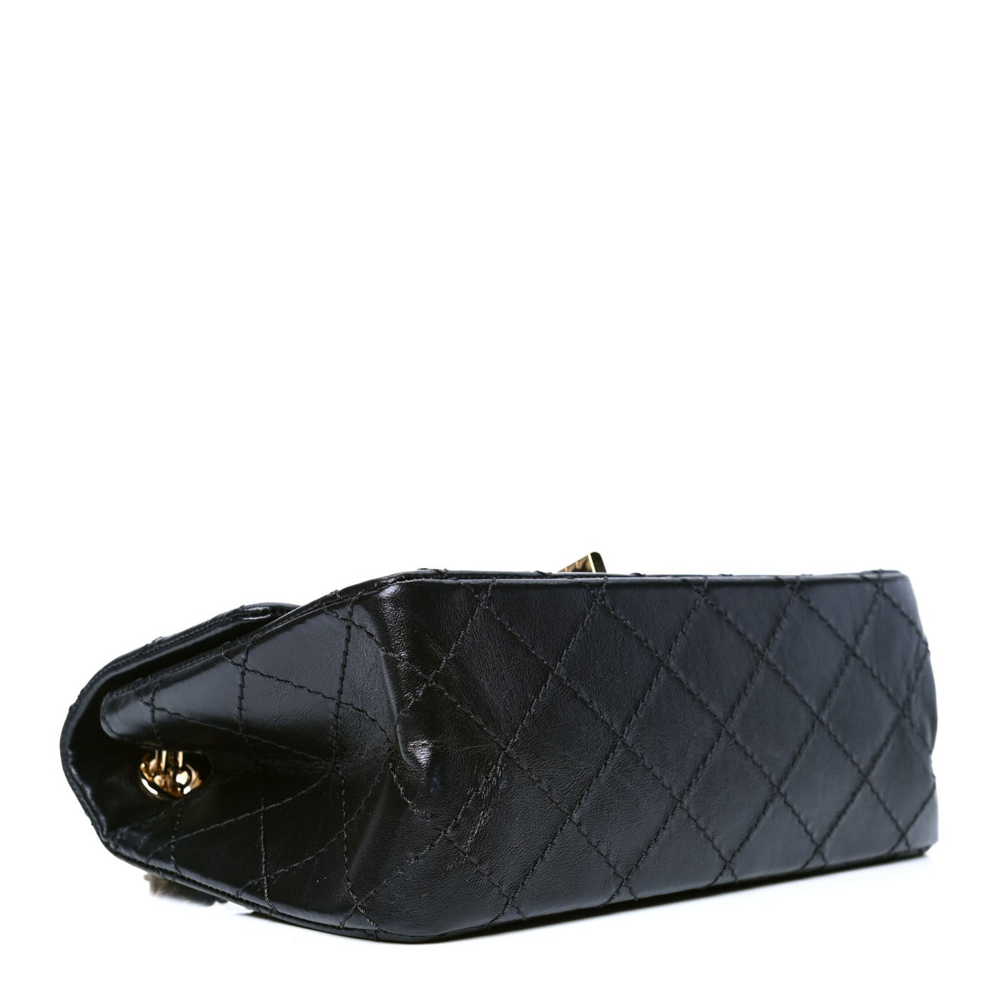 Aged Calfskin Quilted 2.55 Reissue Mini Flap Black