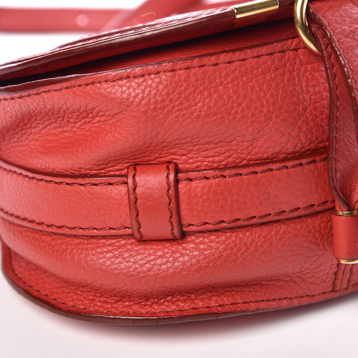 Chloe Calfskin Mini Marcie Round Crossbody Bag Red 5 of 9