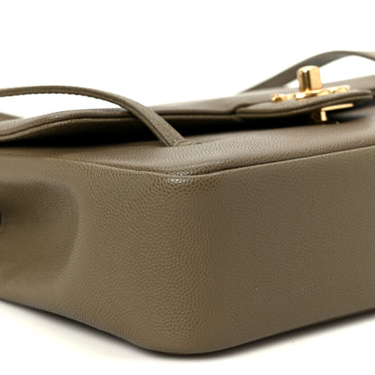 Chanel Shiny Caviar Preppy Coco Small Flap Dark Khaki 9 of 11