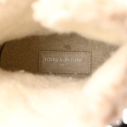 Louis Vuitton Suede Calfskin Monogram Shearling Laureate Platform Desert Boots 41 Black 7 of 8