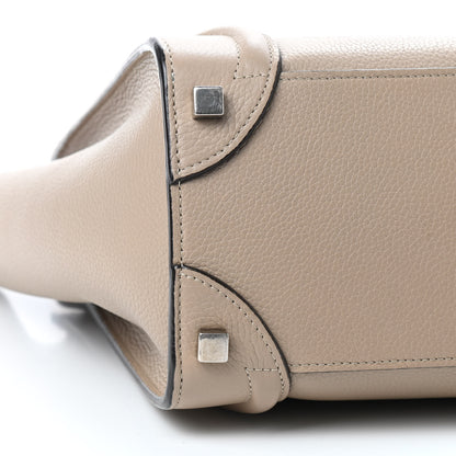 Celine Drummed Calfskin Micro Luggage Dune 7 of 9