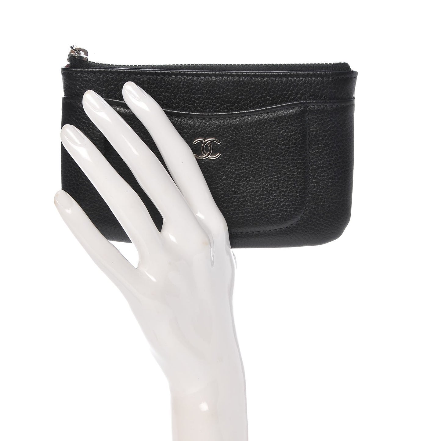 Grained Calfskin Small Neo Executive Cosmetic Case Black