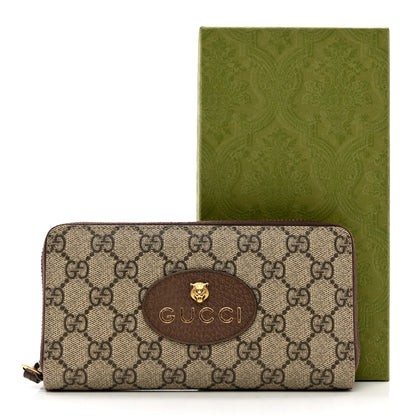Gucci GG Supreme Monogram Neo Vintage Zip Around Wallet Beige Crop New Acero 7 of 7
