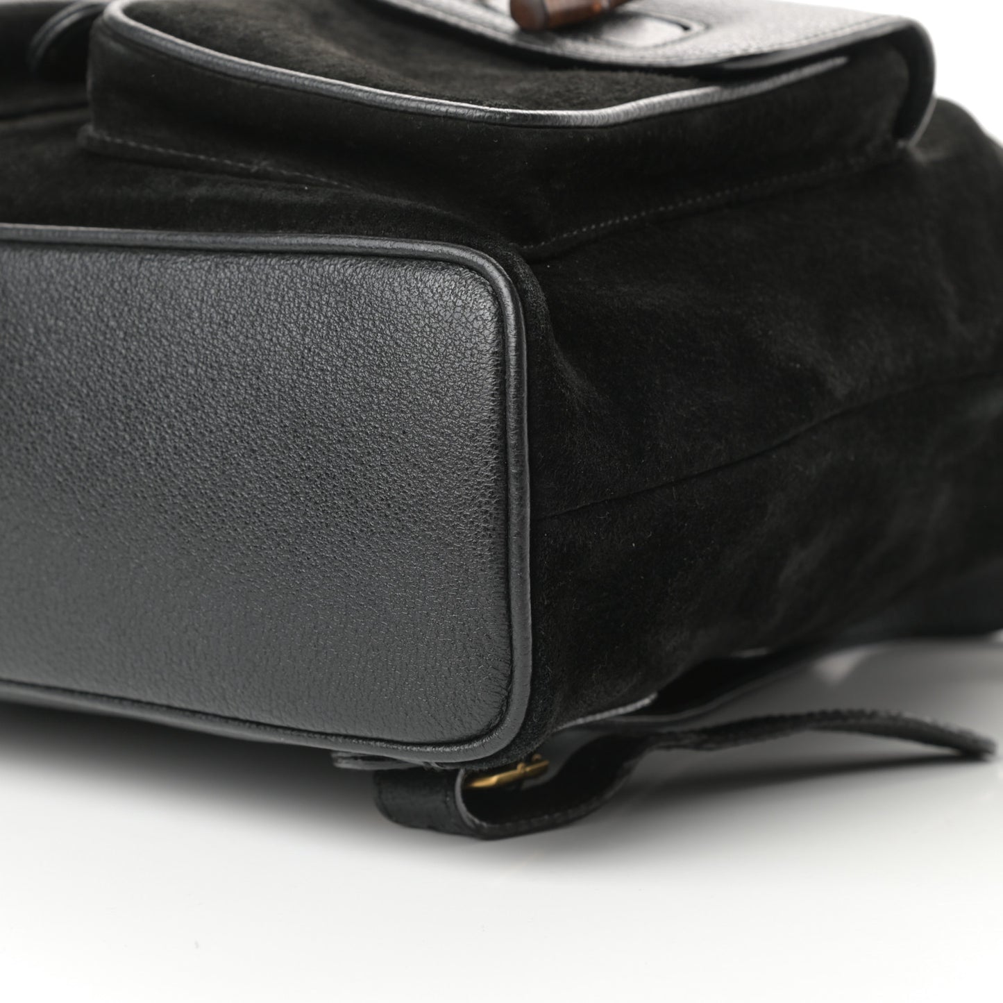 Suede Bamboo Backpack Black