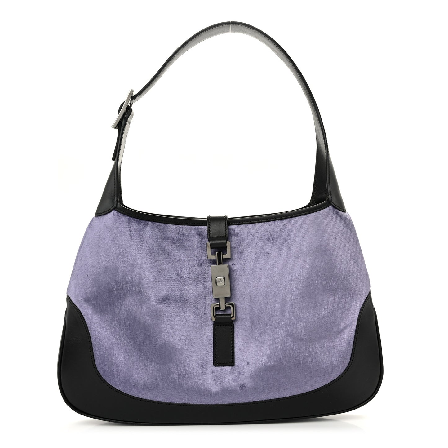 Velvet Calfskin Small Jackie O Hobo Light Purple Black