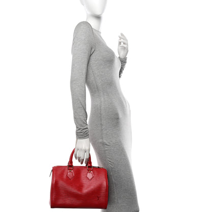 Louis Vuitton Epi Speedy 25 Castillan Red 2 of 13