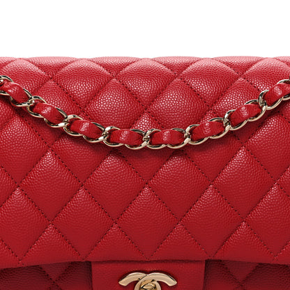 Chanel Caviar Quilted Medium Double Flap Red 8 of 10