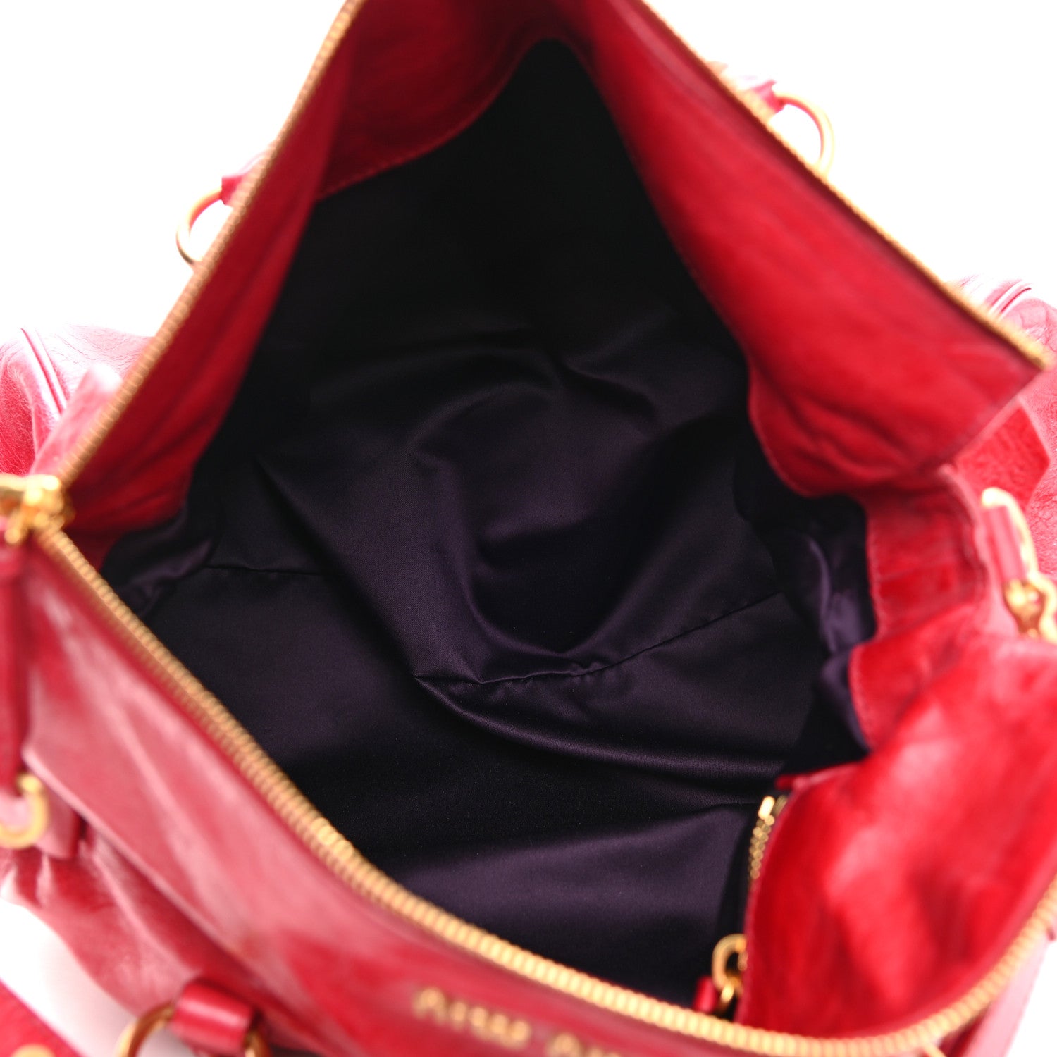 Miu Miu Vitello Lux Satchel Bag Red 5 of 10