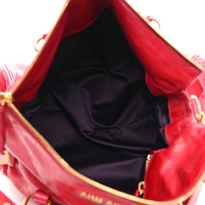 Miu Miu Vitello Lux Satchel Bag Red 5 of 10