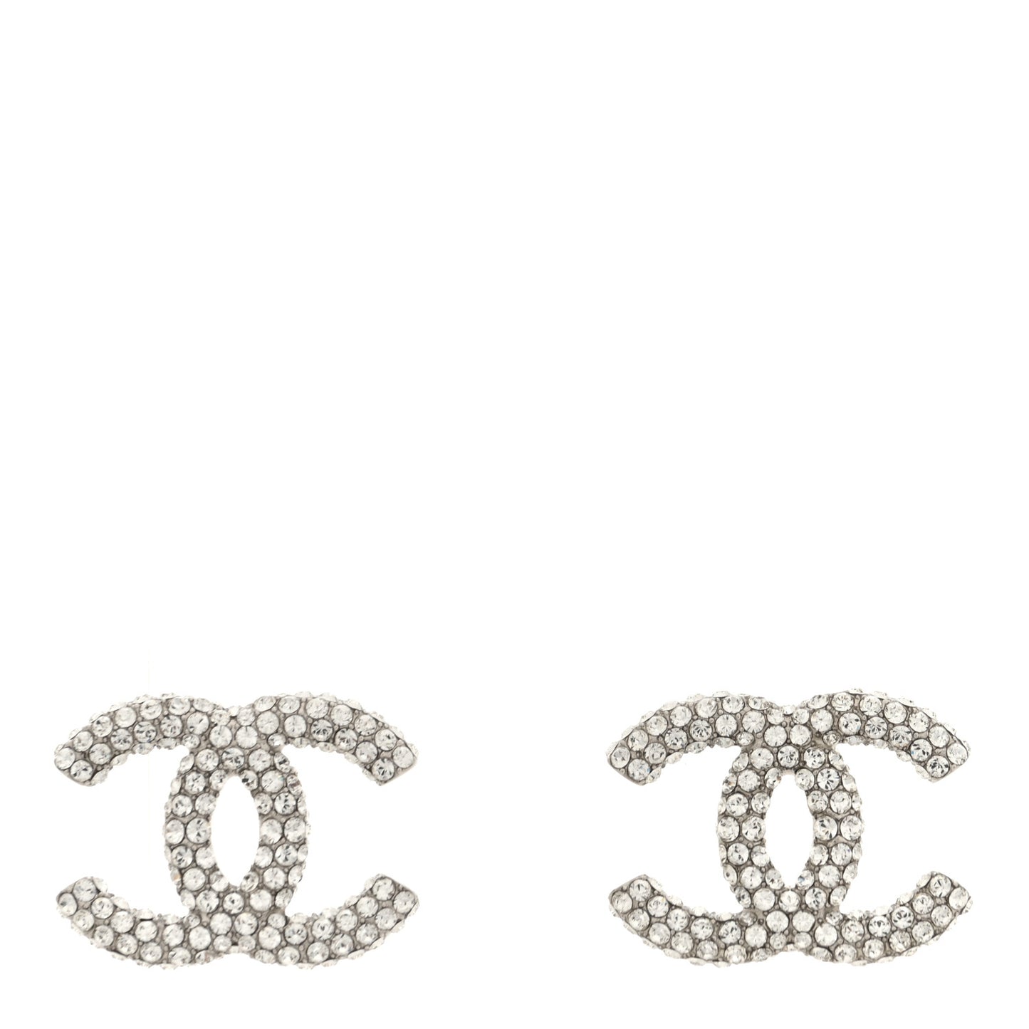 Crystal CC Treasure Chest Earrings Silver