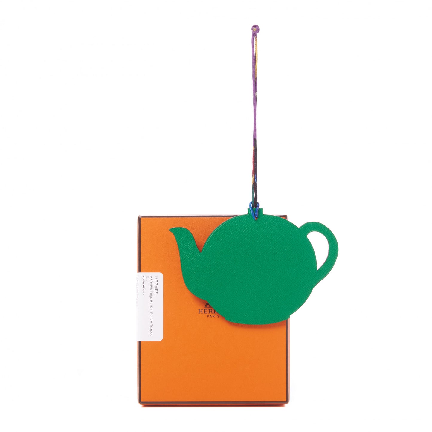 Togo Epsom Petit H Teapot Bag Charm GM Bambou Ebene