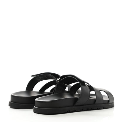 Hermes Calfskin Womens Chypre Sandals 39 Black 4 of 10