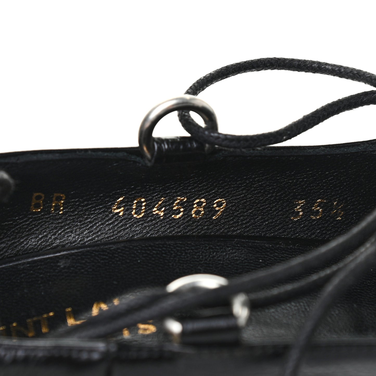 Shiny Calfskin Paris 105 Lace Up Pumps 35.5 Black