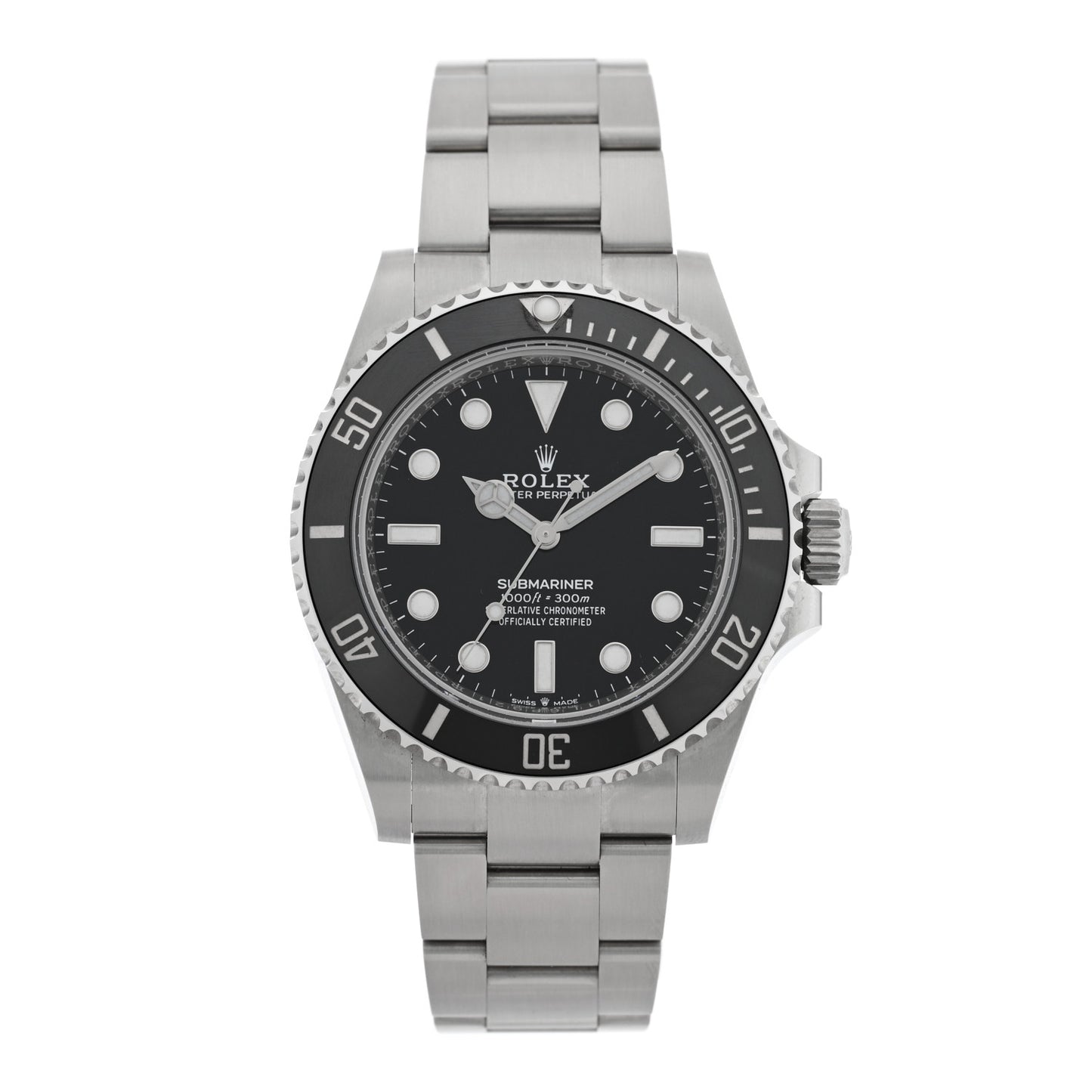 Stainless Steel 41mm Oyster Perpetual Submariner Watch Black 124060