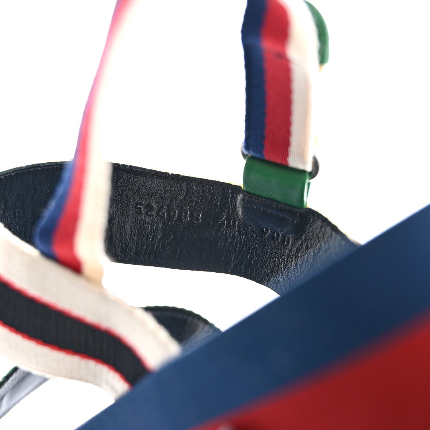 Gucci Nylon Stripe Logo Sylvie Web Platform Slingback Sandals 40 Green Red Ecru 8 of 11