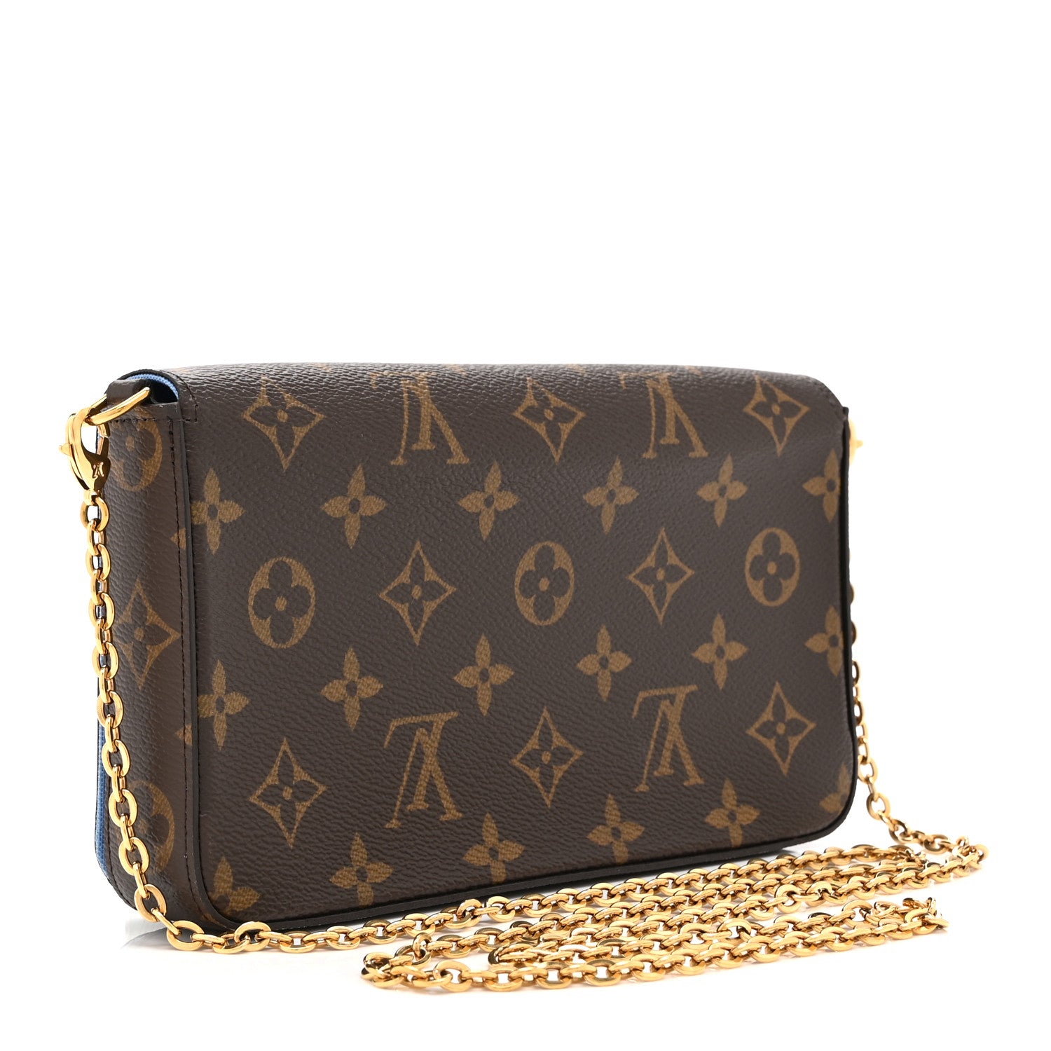 Louis Vuitton Monogram 2021 Christmas Animation China Wall Pochette Felicie Chain Wallet Blue 4 of 10
