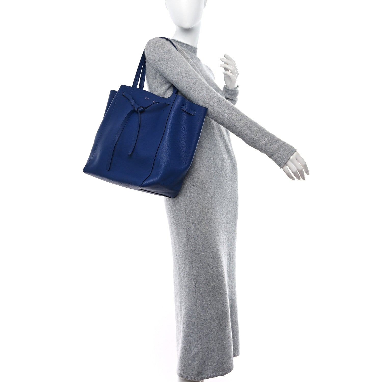 Celine Soft Grained Calfskin Medium Belt Cabas Phantom Indigo 2 of 8