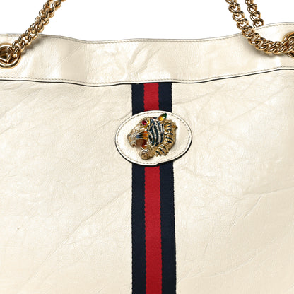 Gucci Calfskin Large Rajah Chain Tote White 7 of 9